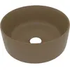 vidaXL Lavabo rond de luxe Crème mat 40x15 cm Céramique