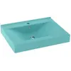 vidaXL Lavabo avec trou de robinet Vert clair mat 60x46 cm Céramique