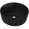 vidaXL Lavabo de luxe avec trop-plein Noir mat 36x13 cm Céramique