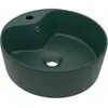 vidaXL Lavabo de luxe avec trop-plein Vert foncé mat 36x13cm Céramique
