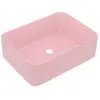 vidaXL Lavabo de luxe Rose mat 41x30x12 cm Céramique