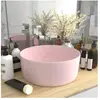 vidaXL Lavabo rond de luxe Rose mat 40x15 cm Céramique
