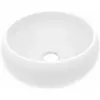 vidaXL Lavabo rond de luxe Blanc mat 40x15 cm Céramique