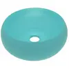 vidaXL Lavabo rond de luxe Vert clair mat 40x15 cm Céramique