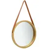 vidaXL Miroir mural avec sangle 50 cm Doré