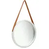 vidaXL Miroir mural avec sangle 50 cm Argenté