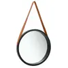 vidaXL Miroir mural avec sangle 50 cm Noir