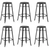 vidaXL Tabourets de bar lot de 6 noir acier