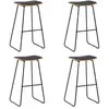 vidaXL Vidaxl Tabourets De Bar 4 Pcs Noir Similicuir