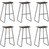 vidaXL Vidaxl Tabourets De Bar 6 Pcs Noir Similicuir