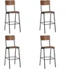 vidaXL Chaises de bar lot de 4 contreplaqué solide et acier