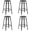 vidaXL Tabourets de bar lot de 4 noir acier