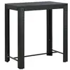 vidaXL Table de bar de jardin Noir 100x60,5x110,5 cm Résine tressée
