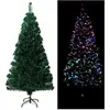 vidaXL Sapin de Noël artificiel avec support vert 150 cm fibre optique