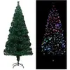 vidaXL Sapin de Noël artificiel avec support vert 210 cm fibre optique