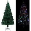 vidaXL Sapin de Noël artificiel avec support vert 240 cm fibre optique
