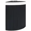 vidaXL Panier à linge d'angle Bambou Noir 60 L