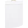 vidaXL Panier à linge d'angle Bambou Blanc 60 L