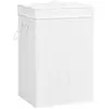 vidaXL Panier à linge avec 2 sections bambou blanc 72 L