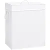 vidaXL Panier à linge avec 2 sections bambou blanc 100 L