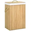 vidaXL Panier à linge avec 2 sections bambou 72 L
