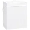 vidaXL Panier à linge avec une seule section bambou blanc 83 L