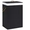 vidaXL Panier à linge avec une seule section bambou noir