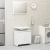 vidaXL Ensemble de meubles de salle de bain Blanc brillant Aggloméré