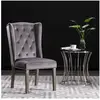 vidaXL Chaise à manger Gris Velours