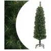 vidaXL Sapin de Noël artificiel mince avec support Vert 150 cm PVC