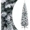 vidaXL Sapin de Noël artificiel mince flocon de neige vert 210 cm PVC