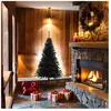 vidaXL Sapin de Noël artificiel avec support noir 150 cm PVC
