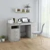 vidaXL Bureau Gris Béton 140x50x76 Cm Bois D’Ingénierie