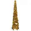 vidaXL Sapin de Noël artificiel escamotable doré 120 cm PET