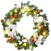 vidaXL Couronne de Noël avec lumières LED vert 60 cm PVC
