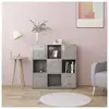 vidaXL Bibliothèque Gris Béton 90x30x90 Cm Bois D’Ingénierie