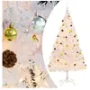 vidaXL Arbre de Noël artificiel pré-éclairé avec boules blanc 210 cm