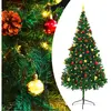 vidaXL Arbre de Noël artificiel pré-éclairé avec boules vert 210 cm