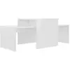 vidaXL Ensemble de tables basses Blanc brillant 100x48x40 cm Aggloméré