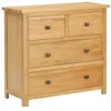 vidaXL Commode 80x35x75 cm Bois de chêne massif