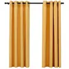 vidaXL Rideaux occultants Aspect lin à oeillets 2 pcs Jaune 140x175 cm