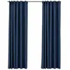 vidaXL Rideaux occultants aspect lin avec crochets 2pcs Bleu 140x225cm