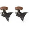 vidaXL Lampe murale industrielle/de plafond 2 pcs Noir 20x25 cm E27