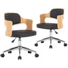 vidaXL Chaises pivotantes à manger lot de 2 bois courbé et similicuir