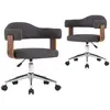vidaXL Chaises pivotantes à manger lot de 2 gris bois courbé et tissu