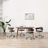 vidaXL Chaises pivotantes à manger lot de 4 gris bois courbé et tissu