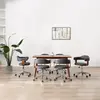 vidaXL Chaises pivotantes à manger lot de 6 gris bois courbé et tissu