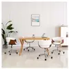 vidaXL Chaises pivotantes à manger lot de 4 Blanc Similicuir