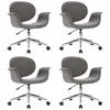 vidaXL Chaises pivotantes à manger lot de 4 gris tissu