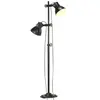 vidaXL Lampadaire avec 2 abat-jour Noir E27 Fonte